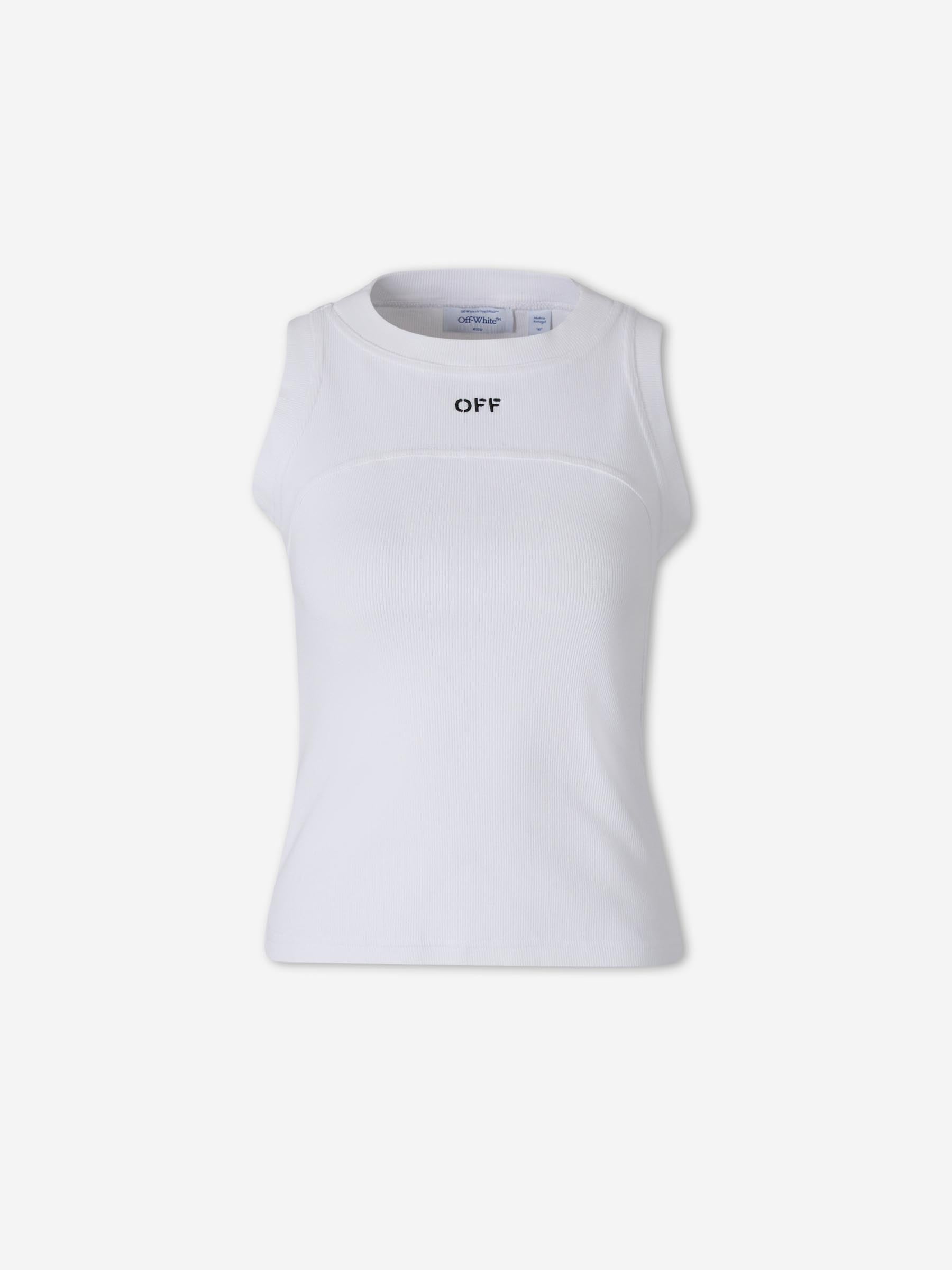 Off-White Mujer Barcelona Top Tirantes Canalé color Blanco sku 782-001998 01 - Foto 1
