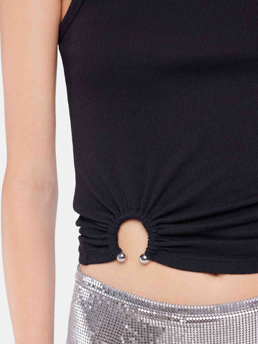 Rabanne Mujer Barcelona Top Tirantes Canalé color Negro sku 782-002001 01 - Foto 4