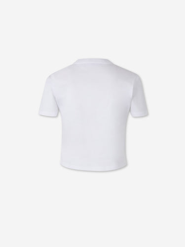 Miu Miu Mujer Barcelona Camiseta Cropped Logo color Blanco sku 782-002005 01 - Foto 2