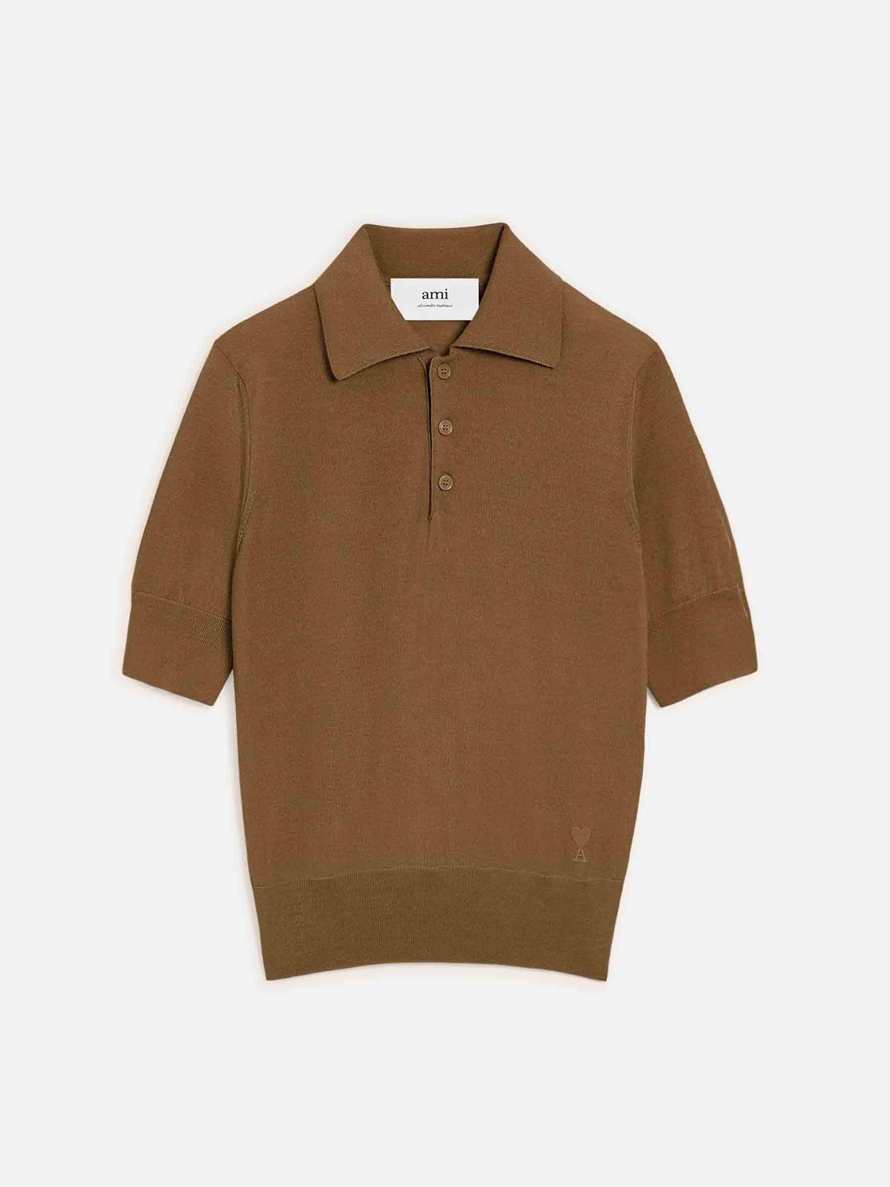 Ami Paris Mujer Barcelona Polo Punto Lana color Marrón sku 783-000074 01 - Foto 1