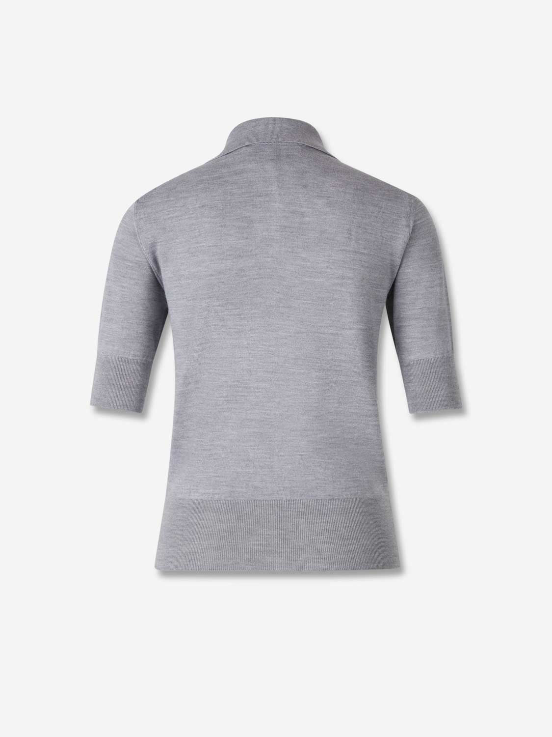 Ami Paris Mujer Barcelona Polo Punto Lana color Gris sku 783-000074 02 - Foto 2