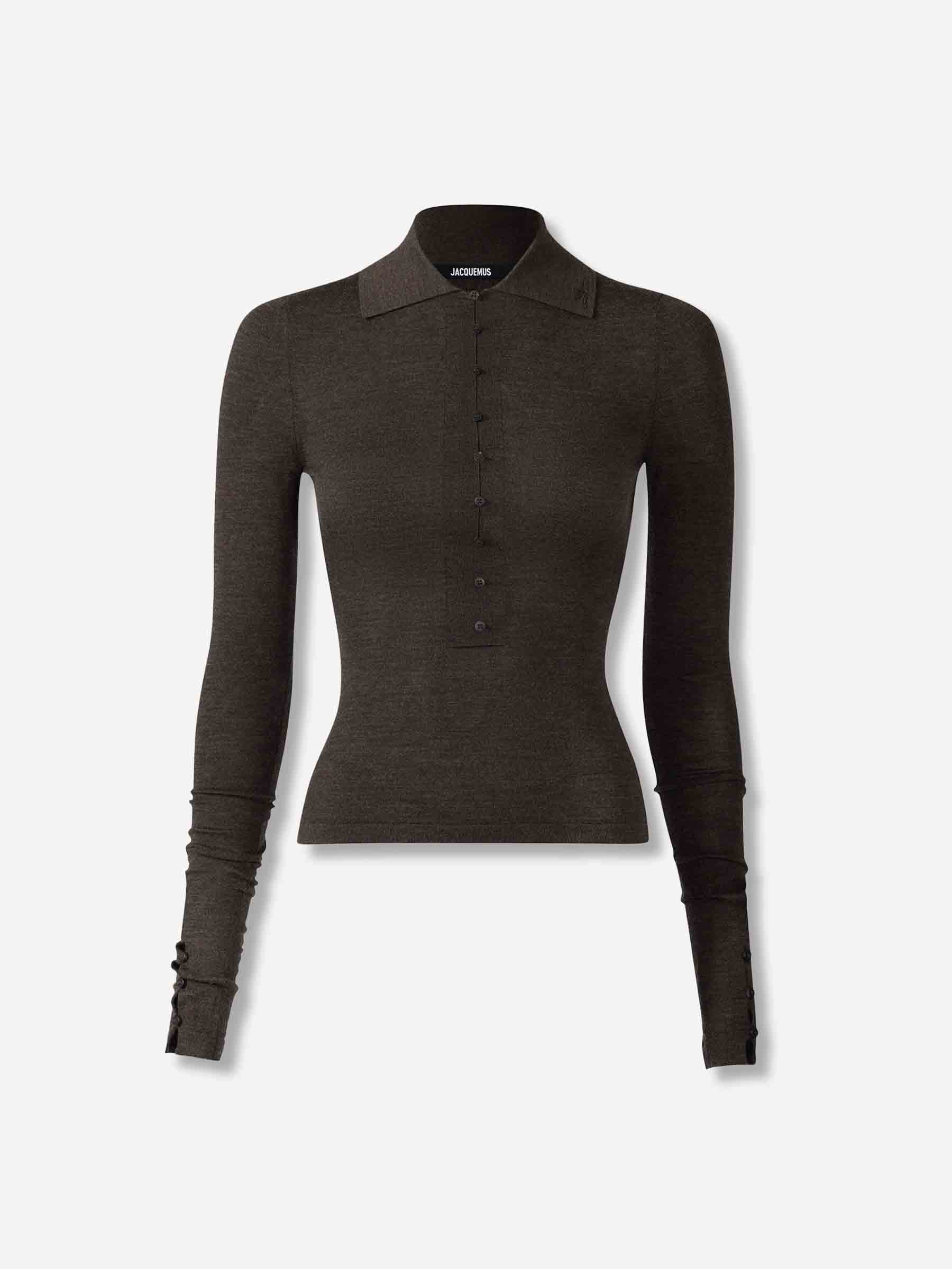 Jacquemus Mujer Barcelona Polo Merino color Marrón Oscuro sku 783-000075 01 - Foto 1