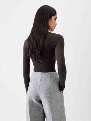 Jacquemus Mujer Barcelona Polo Merino color Marrón Oscuro sku 783-000075 01 - Foto 3