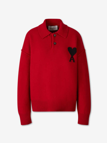 Ami Paris Hombre Barcelona Jersey Cuello Polo color Rojo sku 783-000095 01 - Foto 1