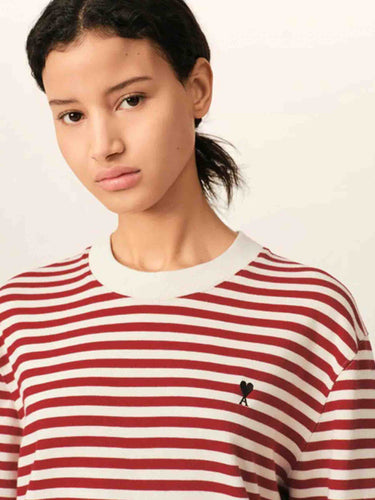 Ami Paris Mujer Barcelona Camiseta Punto Fino color Rojo sku 783-000097 01 - Foto 4