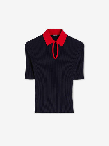 Jil Sander Mujer Barcelona Polo Punto Fino color Azul Noche sku 783-000098 01 - Foto 1