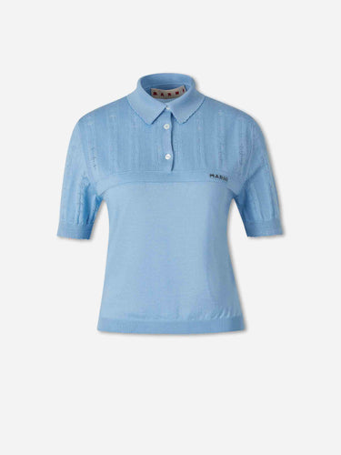 Marni Mujer Barcelona Polo Punto Calados color Azul Celeste sku 783-000099 01 - Foto 1