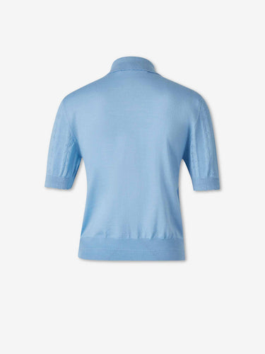 Marni Mujer Barcelona Polo Punto Calados color Azul Celeste sku 783-000099 01 - Foto 2