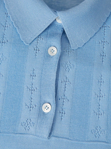 Marni Mujer Barcelona Polo Punto Calados color Azul Celeste sku 783-000099 01 - Foto 3