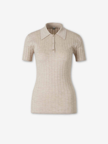 TOTEME Mujer Barcelona Polo Punto Canalé color Beige sku 783-000102 01 - Foto 1