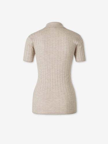 TOTEME Mujer Barcelona Polo Punto Canalé color Beige sku 783-000102 01 - Foto 2