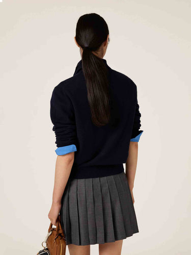 Miu Miu Mujer Barcelona Jersey Cuello Polo color Azul Noche sku 783-000106 01 - Foto 3