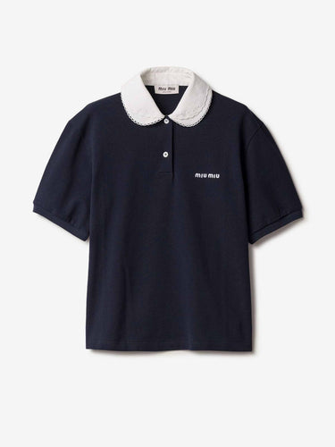 Miu Miu Mujer Barcelona Polo Piqué Algodón color Azul Marino sku 783-000108 01 - Foto 1