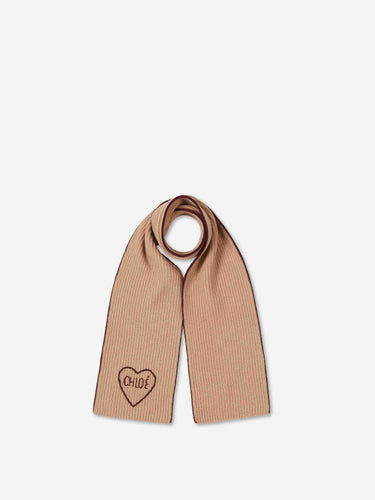 Chloé Mujer Barcelona Bufanda Logo Lana Cashmere color Camel sku 796-000130 01 - Foto 1