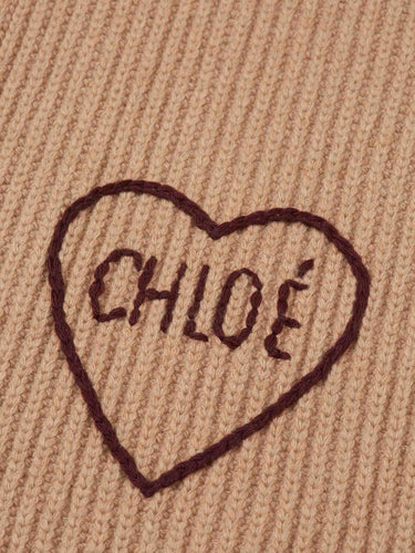 Chloé Mujer Barcelona Bufanda Logo Lana Cashmere color Camel sku 796-000130 01 - Foto 3