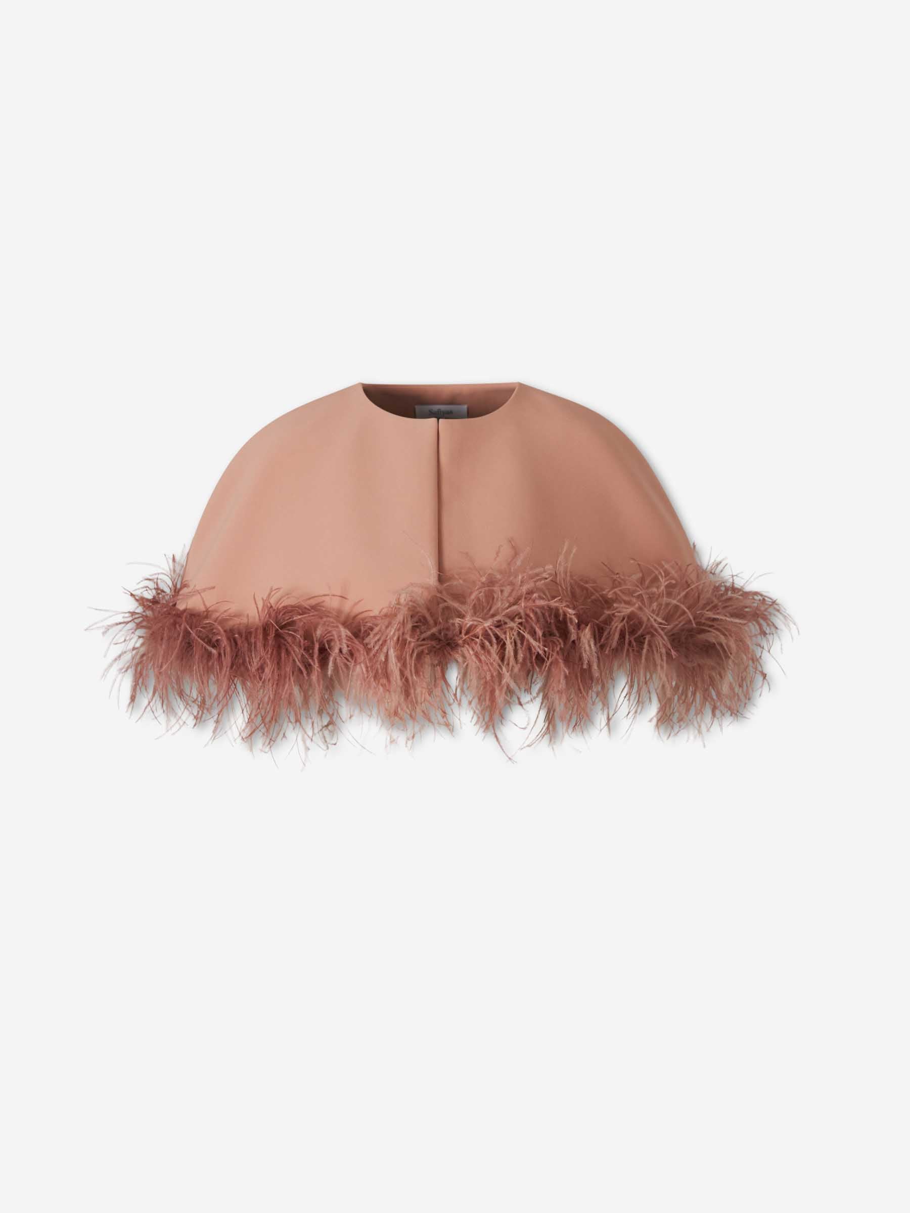 Safiyaa Mujer Barcelona Capa Plumas color Nude sku 799-000101 01 - Foto 1