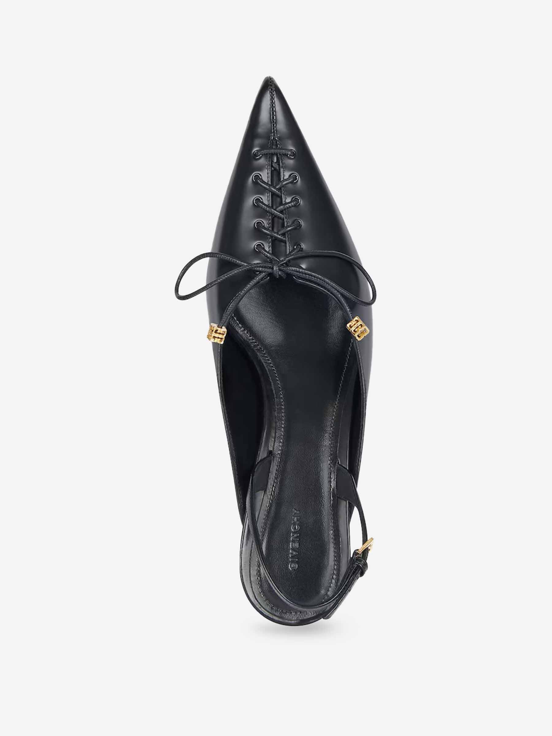 Givenchy Mujer Barcelona Slingbacks Cordones Piel color Negro sku 800-005523 01 - Foto 2