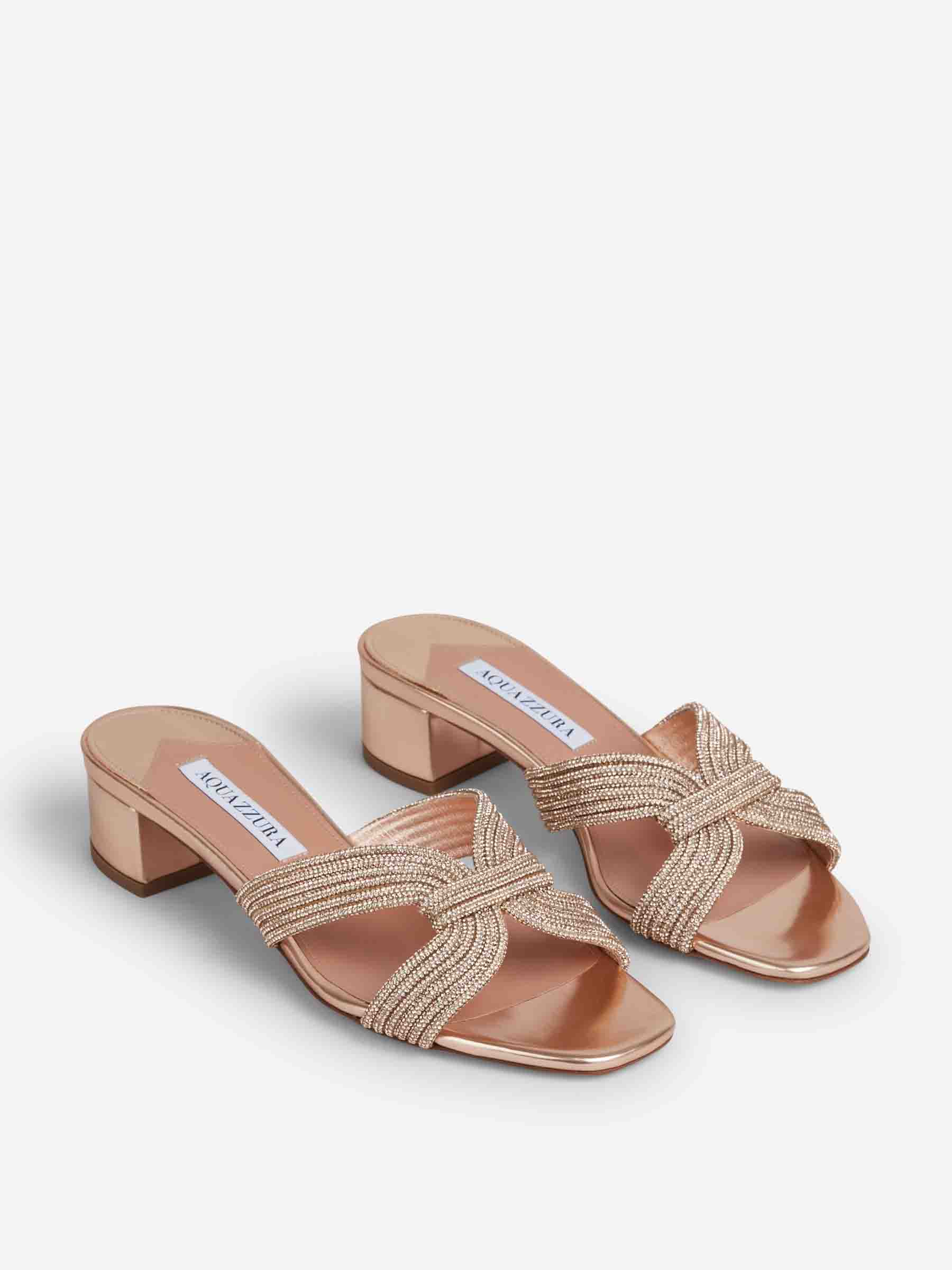 Aquazzura Mujer Barcelona Sandalias Crystal Muse color Rosa Oro sku 800-005525 01 - Foto 2