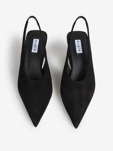 Alaïa Mujer Barcelona Slingbacks Ante color Negro sku 800-005588 01 - Foto 4