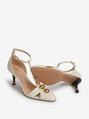 Chloé Mujer Barcelona Sandalias Tacón Cleia color Crema sku 800-005590 01 - Foto 4