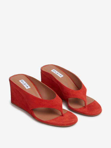 Alaïa Mujer Barcelona Mules Cúbicos Ante color Naranja sku 800-005615 02 - Foto 2