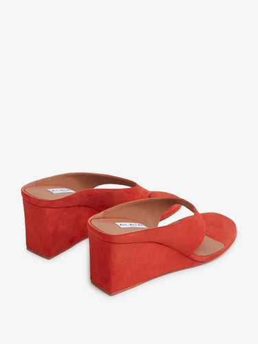 Alaïa Mujer Barcelona Mules Cúbicos Ante color Naranja sku 800-005615 02 - Foto 3