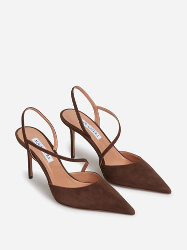 Aquazzura Mujer Barcelona Zapatos Tacón Ante color Marrón Oscuro sku 800-005625 01 - Foto 2