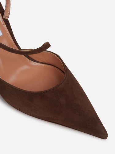 Aquazzura Mujer Barcelona Zapatos Tacón Ante color Marrón Oscuro sku 800-005625 01 - Foto 5