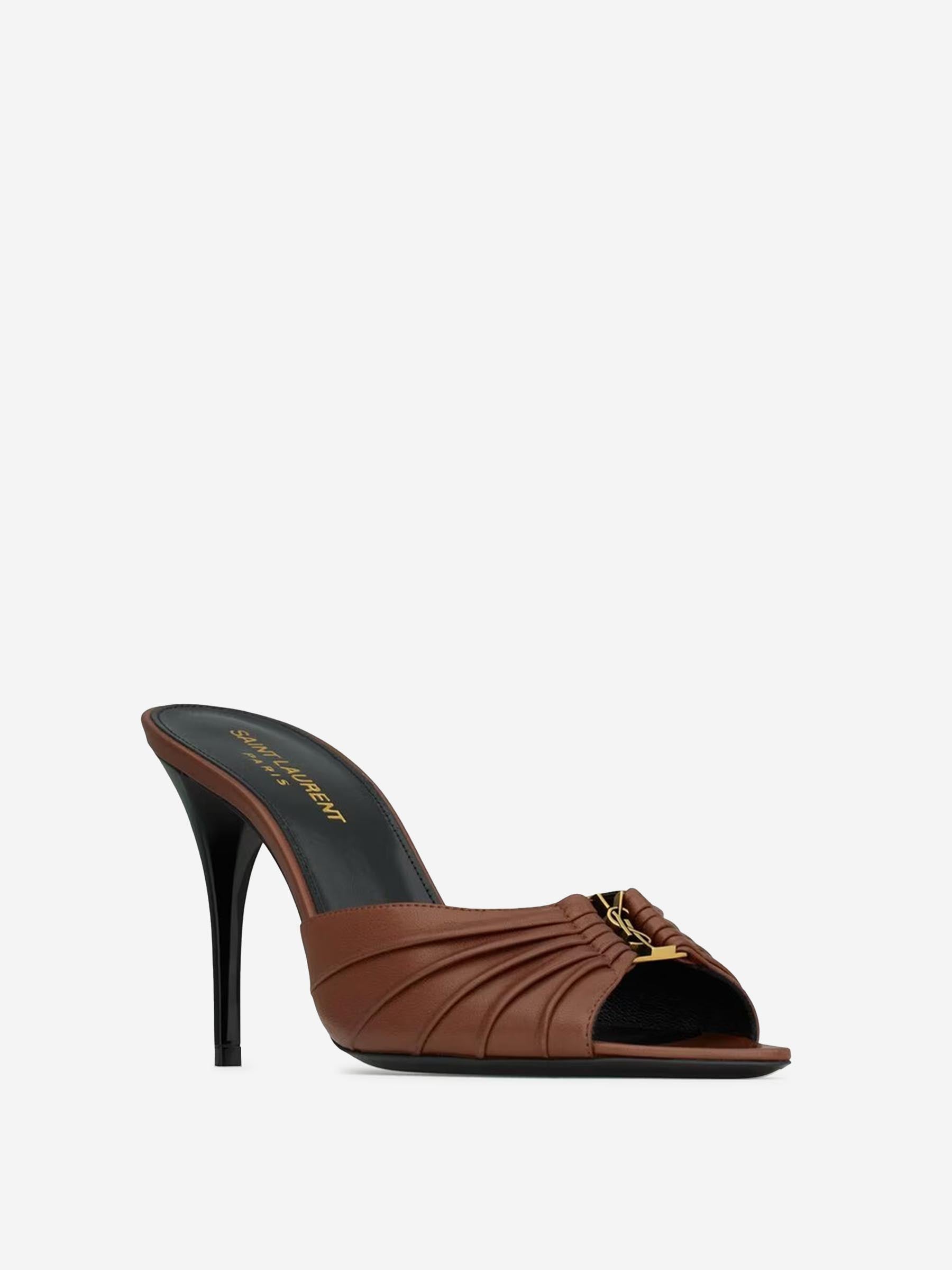 Saint Laurent Mujer Barcelona Mules Babylone Piel color Marrón Oscuro sku 801-000010 01 - Foto 2