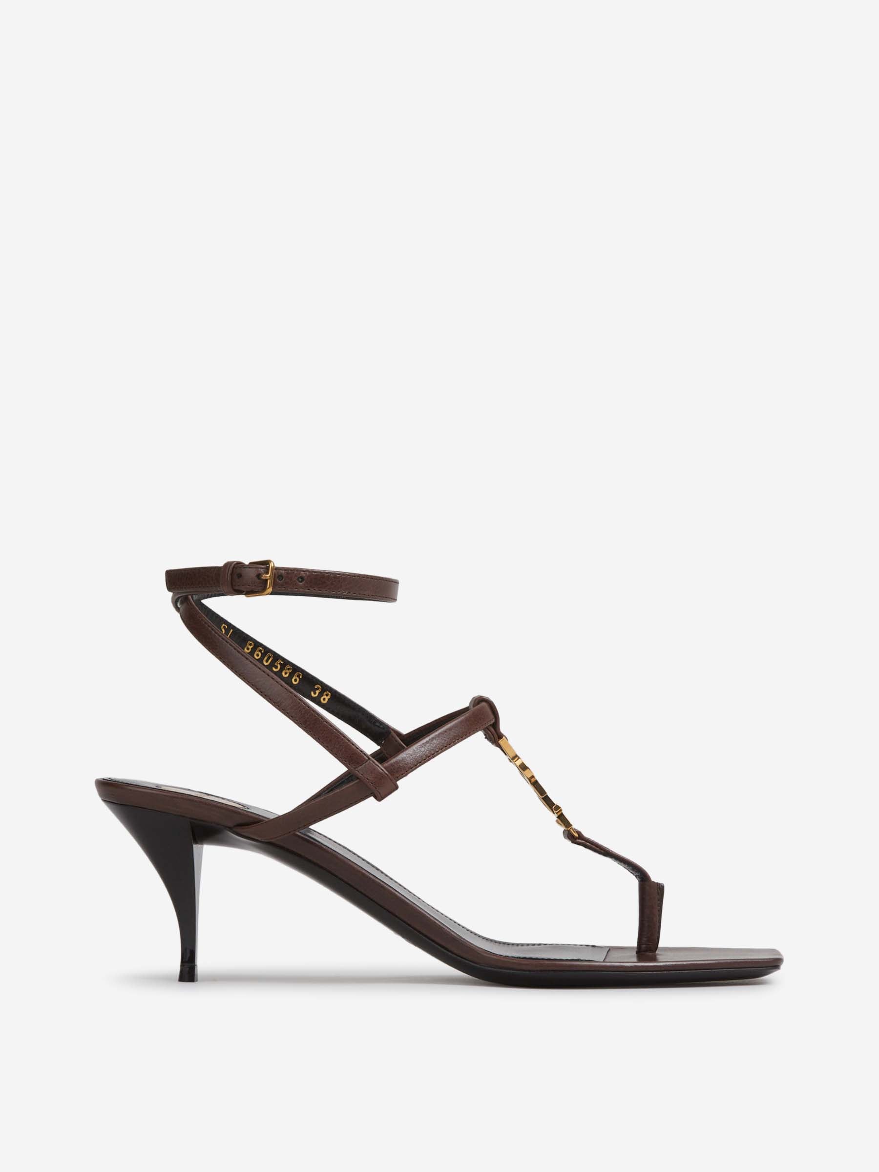 Saint Laurent Mujer Barcelona Sandalias Tacón Cassandre color Marrón Oscuro sku 801-000022 01 - Foto 1