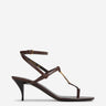Saint Laurent Mujer Barcelona Sandalias Tacón Cassandre color Marrón Oscuro sku 801-000022 01 - Foto 1