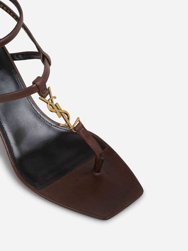 Saint Laurent Mujer Barcelona Sandalias Tacón Cassandre color Marrón Oscuro sku 801-000022 01 - Foto 4
