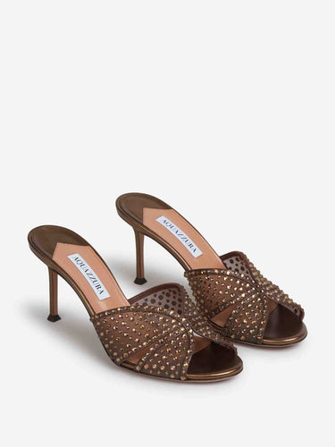 Aquazzura Mujer Barcelona Mules Crystal Lover color Marrón Oscuro sku 801-000027 01 - Foto 2
