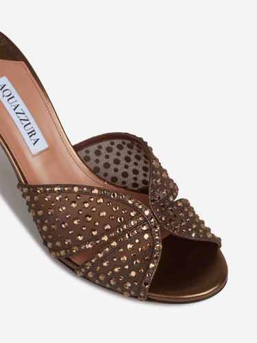 Aquazzura Mujer Barcelona Mules Crystal Lover color Marrón Oscuro sku 801-000027 01 - Foto 5