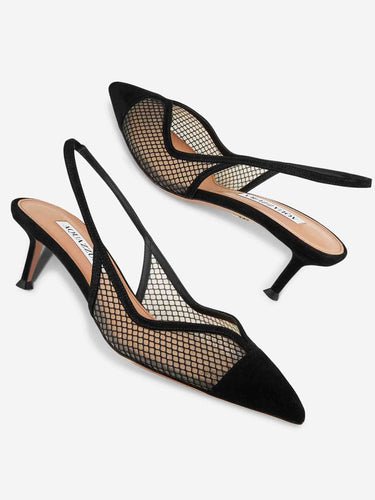 Aquazzura Mujer Barcelona Slingbacks Gia Mesh 50 color Negro sku 801-000028 01 - Foto 3