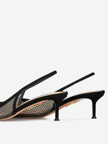 Aquazzura Mujer Barcelona Slingbacks Gia Mesh 50 color Negro sku 801-000028 01 - Foto 4