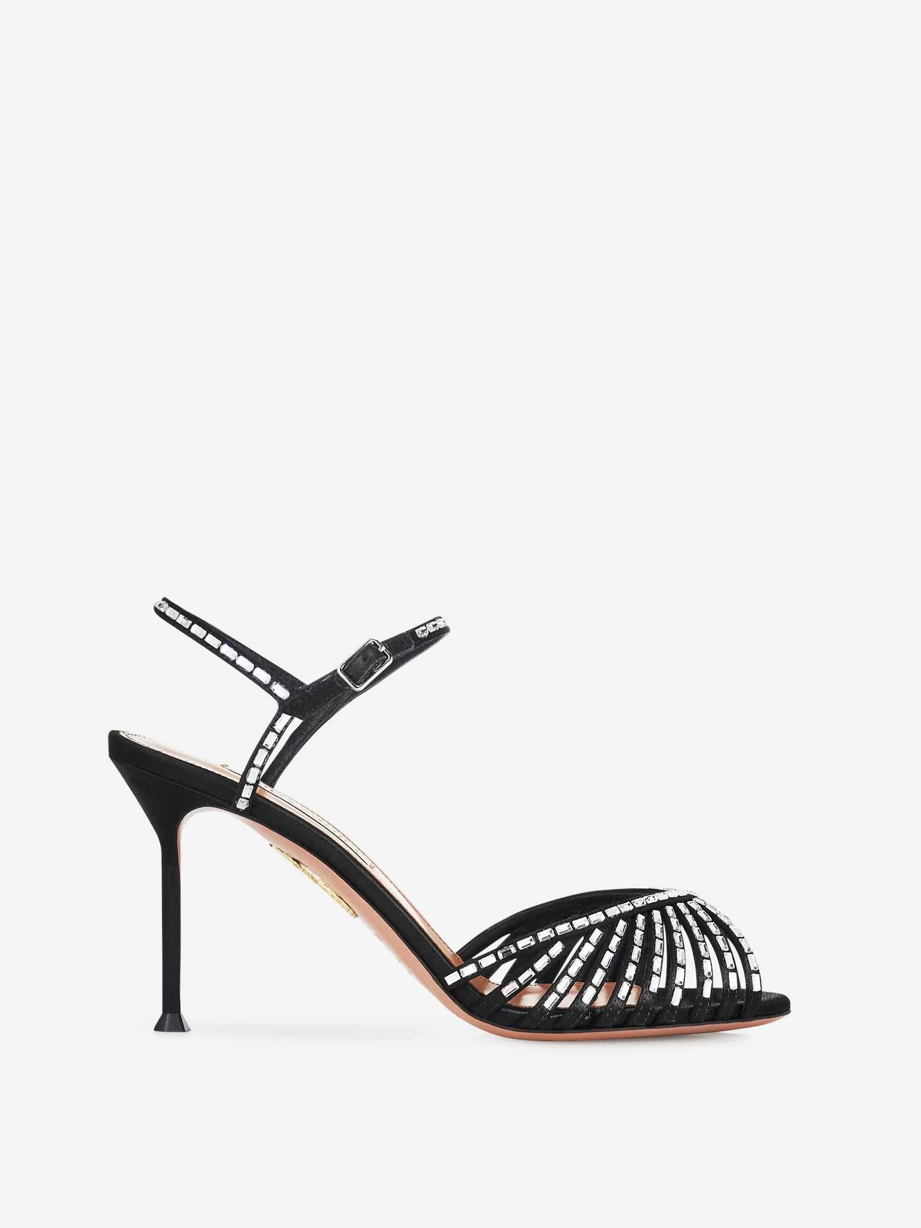 Aquazzura Mujer Barcelona Sandalias Hold Me Crystal 85 color Negro sku 801-000030 01 - Foto 1