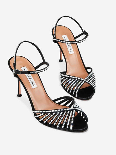 Aquazzura Mujer Barcelona Sandalias Hold Me Crystal 85 color Negro sku 801-000030 01 - Foto 3