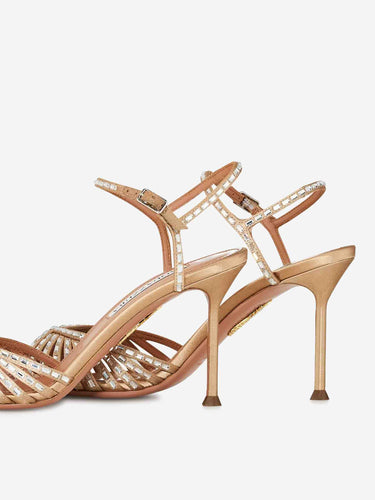 Aquazzura Mujer Barcelona Sandalias Hold Me Crystal 85 color Nude sku 801-000030 02 - Foto 4