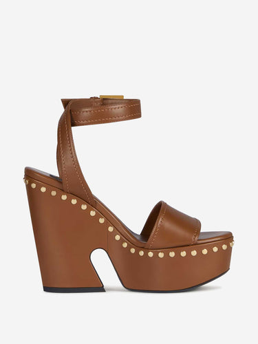 Givenchy Mujer Barcelona Sandalias Clog Plataforma color Camel sku 801-000034 01 - Foto 3