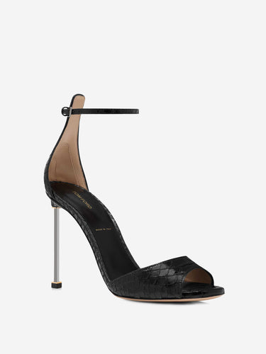 Tom Ford Mujer Barcelona Sandalias Tacón Pitón color Negro sku 801-000035 01 - Foto 2