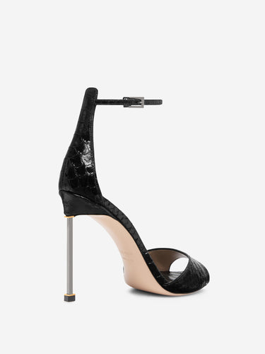 Tom Ford Mujer Barcelona Sandalias Tacón Pitón color Negro sku 801-000035 01 - Foto 3