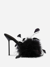 Paris Texas Mujer Barcelona Mules Lidia Feather color Negro sku 801-000044 01 - Foto 1