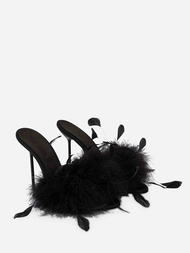 Paris Texas Mujer Barcelona Mules Lidia Feather color Negro sku 801-000044 01 - Foto 2