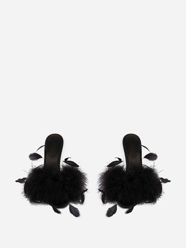 Paris Texas Mujer Barcelona Mules Lidia Feather color Negro sku 801-000044 01 - Foto 3
