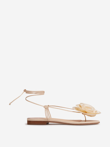 Magda Butrym Mujer Barcelona Sandalias Planas Flores color Crema sku 801-000049 01 - Foto 1