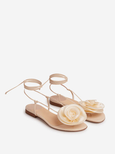 Magda Butrym Mujer Barcelona Sandalias Planas Flores color Crema sku 801-000049 01 - Foto 2