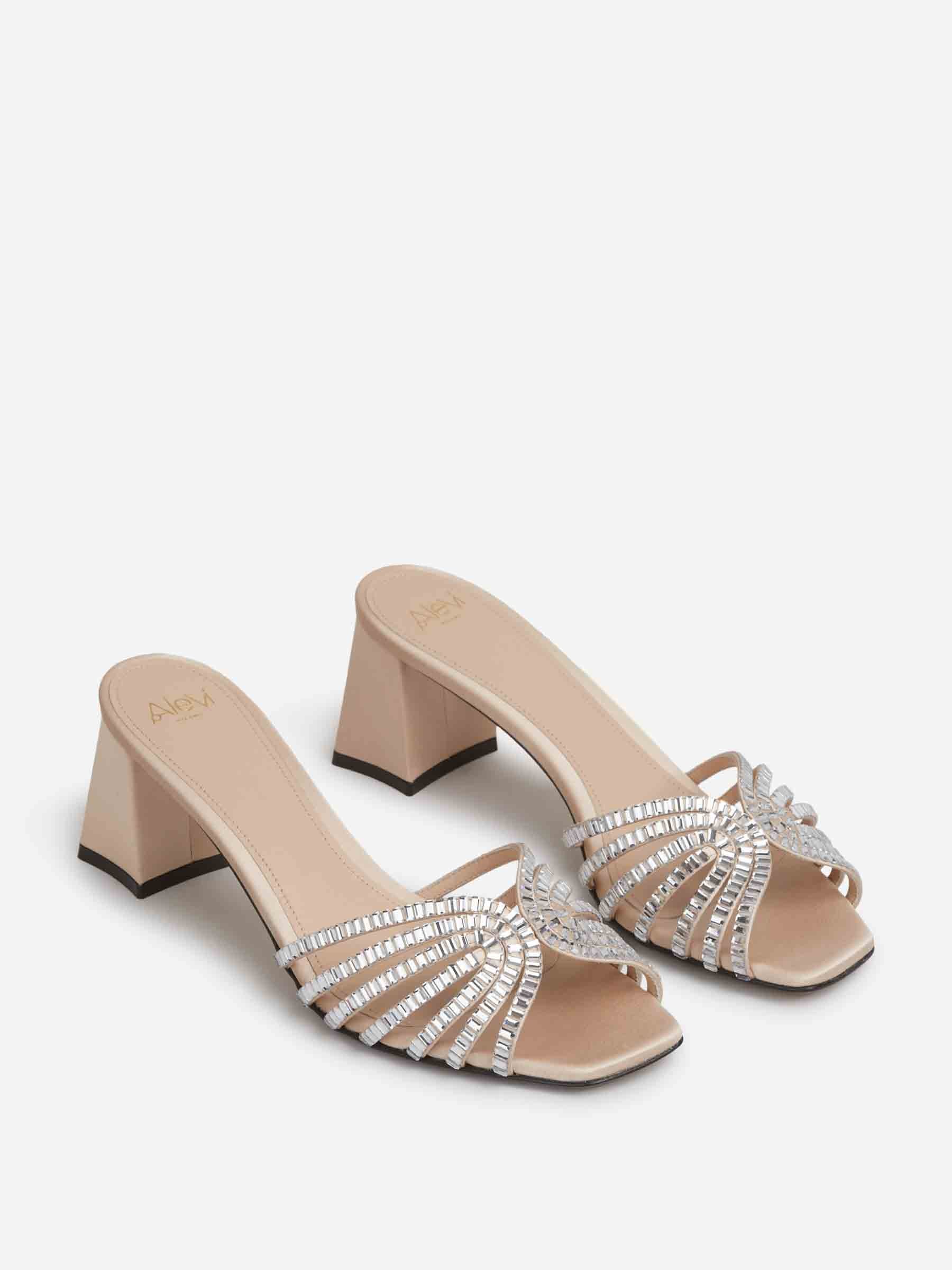 Aleví Milano Mujer Barcelona Mules Vittoria Xtal color Nude sku 801-000054 01 - Foto 2