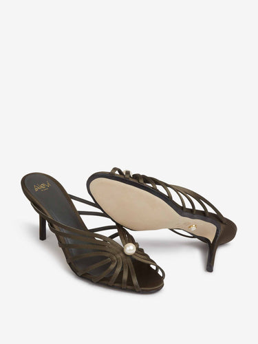Aleví Milano Mujer Barcelona Sandalias Tacón Diana color Verde Oscuro sku 801-000056 01 - Foto 4