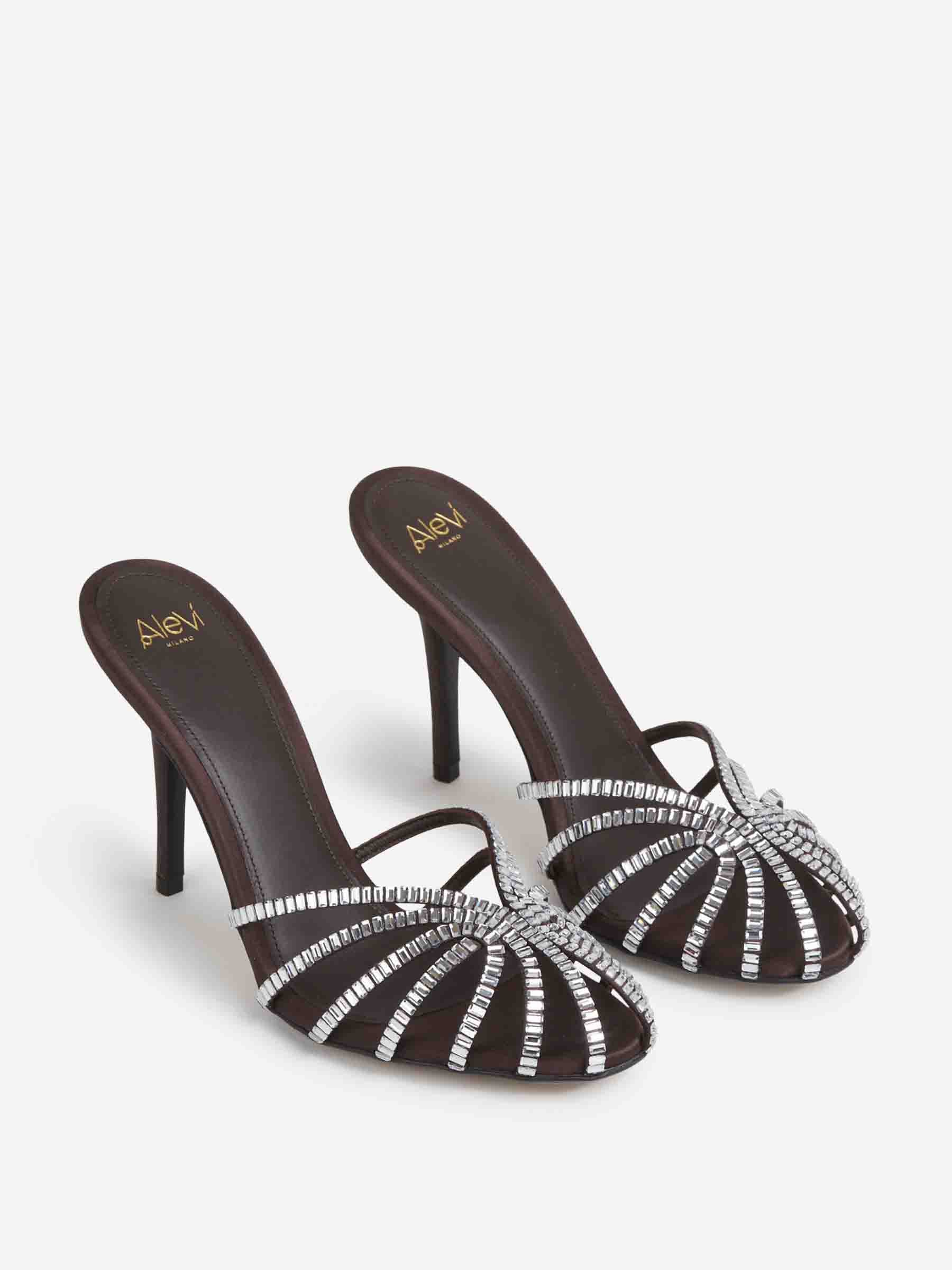 Aleví Milano Mujer Barcelona Sandalias Emily Xtal color Marrón Oscuro sku 801-000057 01 - Foto 2